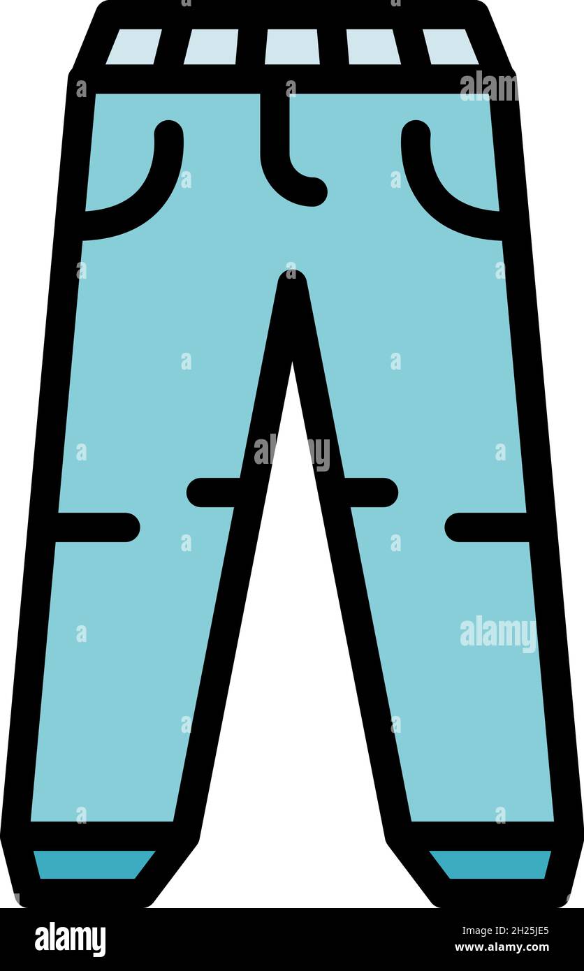 Icono de vaqueros para hombre. Contorno hombre jeans vector icono color  plano aislado Imagen Vector de stock - Alamy