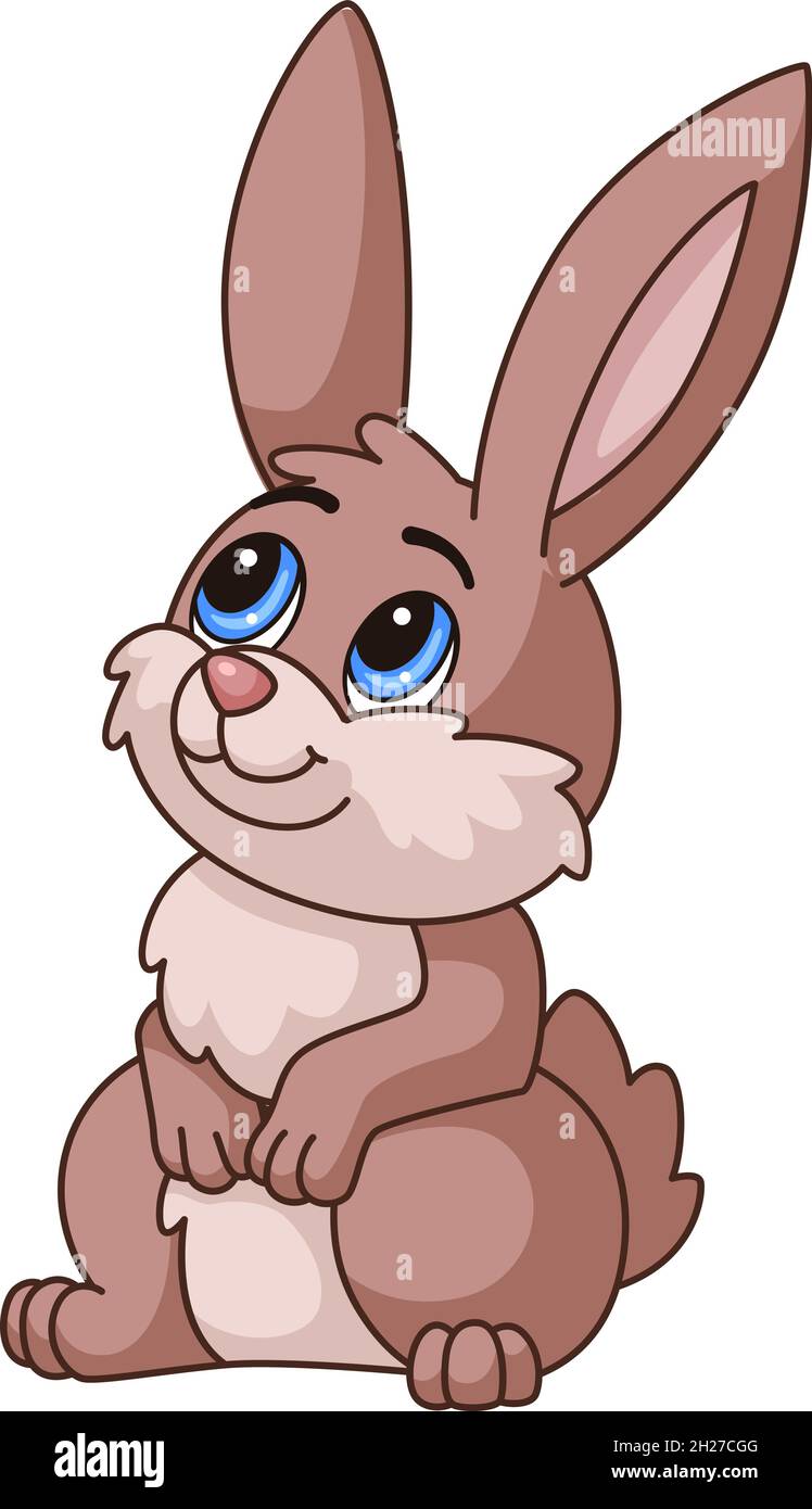 Liebre de dibujos animados. Bosque bebé conejito, lindo conejo divertido  Imagen Vector de stock - Alamy