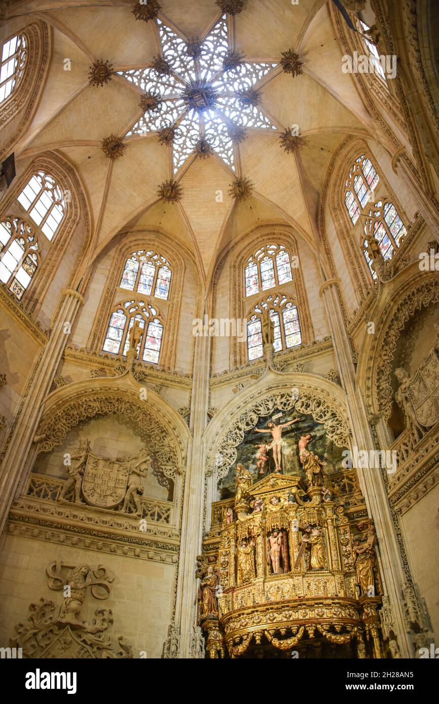 Burgos, España - 16 Oct 2021: Techo, Catedral de Santa María de Burgos (Patrimonio de la Humanidad de la UNESCO), Burgos Foto de stock