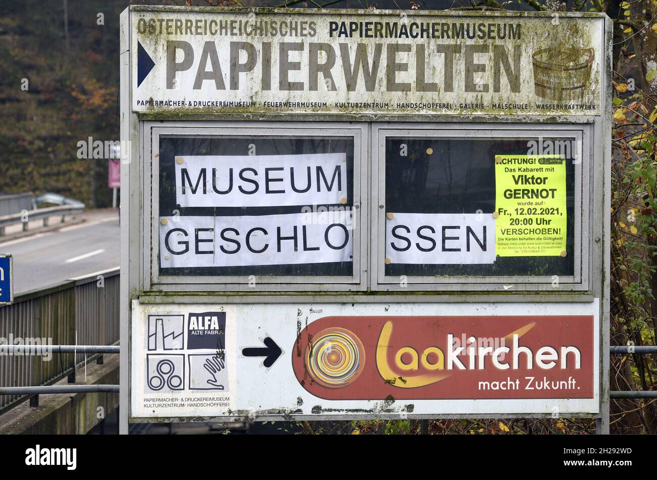 Corona-Krise - Lockdown - Museo Geschlossenes en Österreich, Europa - Corona Crisis - Lockdown - Museo cerrado en Austria, Europa Foto de stock