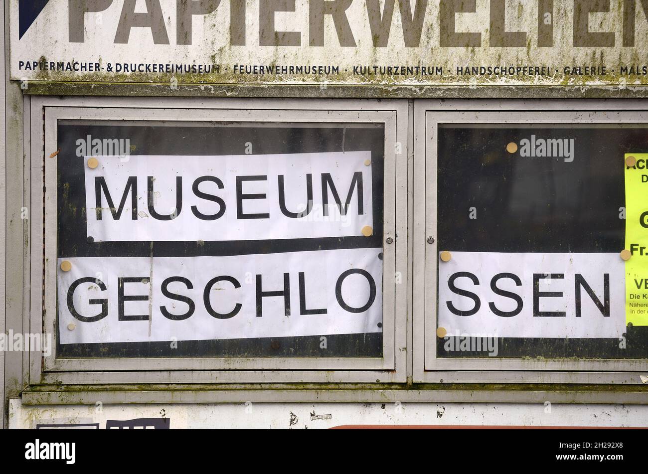 Corona-Krise - Lockdown - Museo Geschlossenes en Österreich, Europa - Corona Crisis - Lockdown - Museo cerrado en Austria, Europa Foto de stock