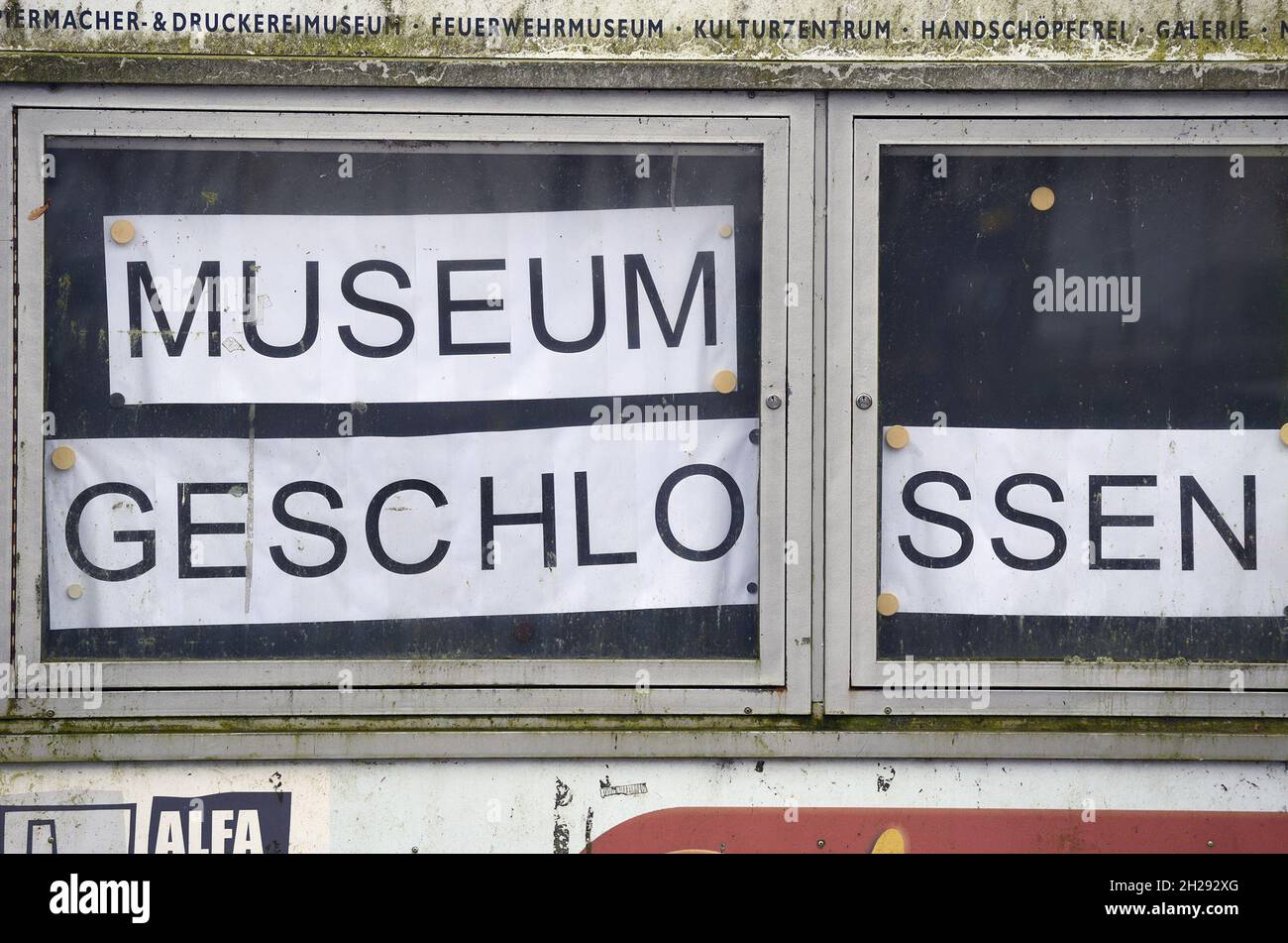 Corona-Krise - Lockdown - Museo Geschlossenes en Österreich, Europa - Corona Crisis - Lockdown - Museo cerrado en Austria, Europa Foto de stock