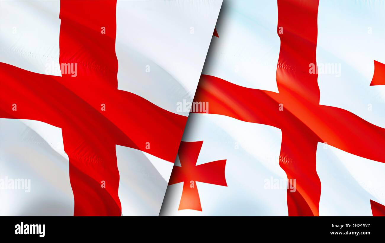 Banderas de Inglaterra y Diseño de 3D banderas ondulantes