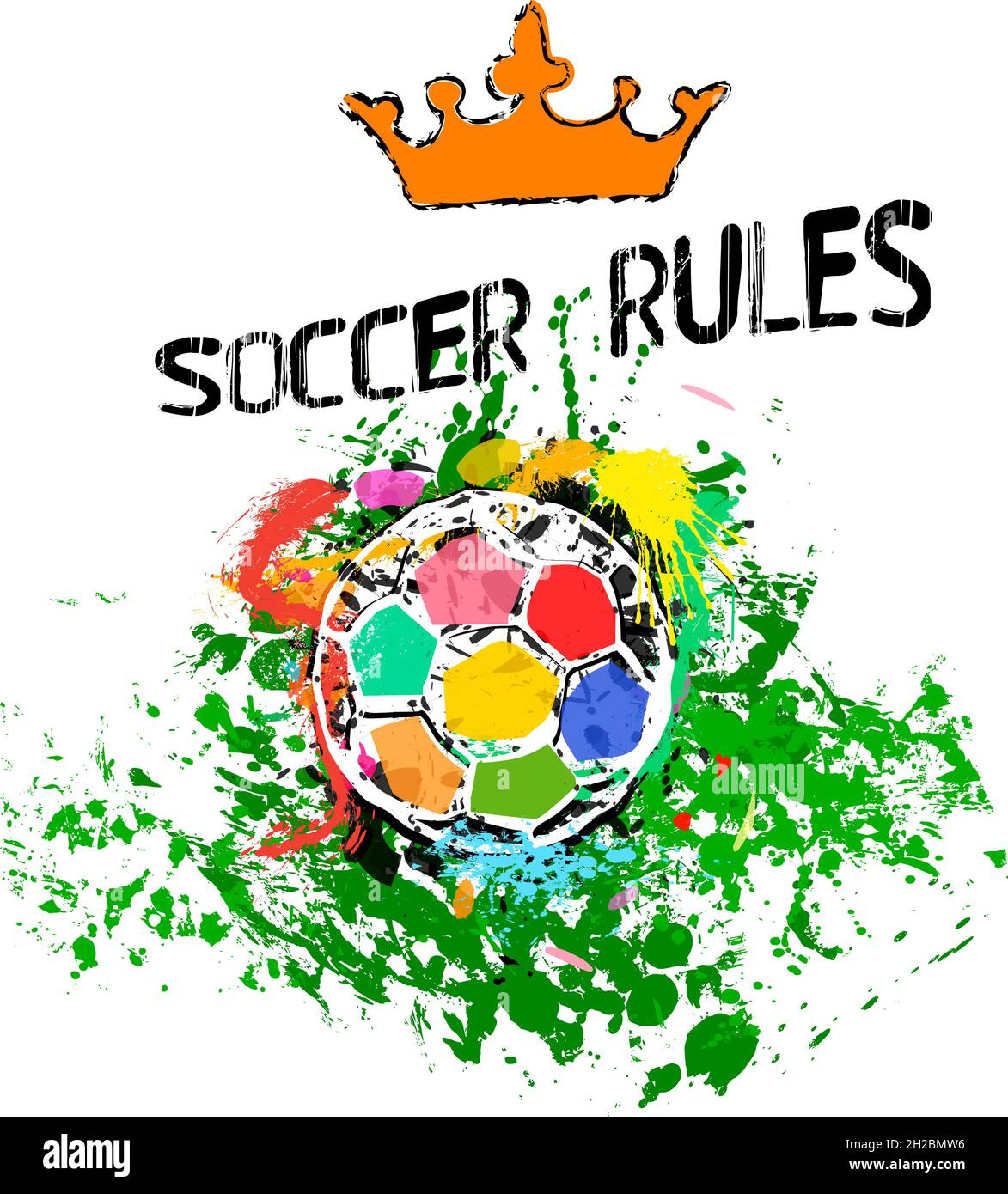 Signo de fútbol o fútbol, símbolo del gran evento de fútbol en 2022, espacio libre de copia, vector Foto de stock