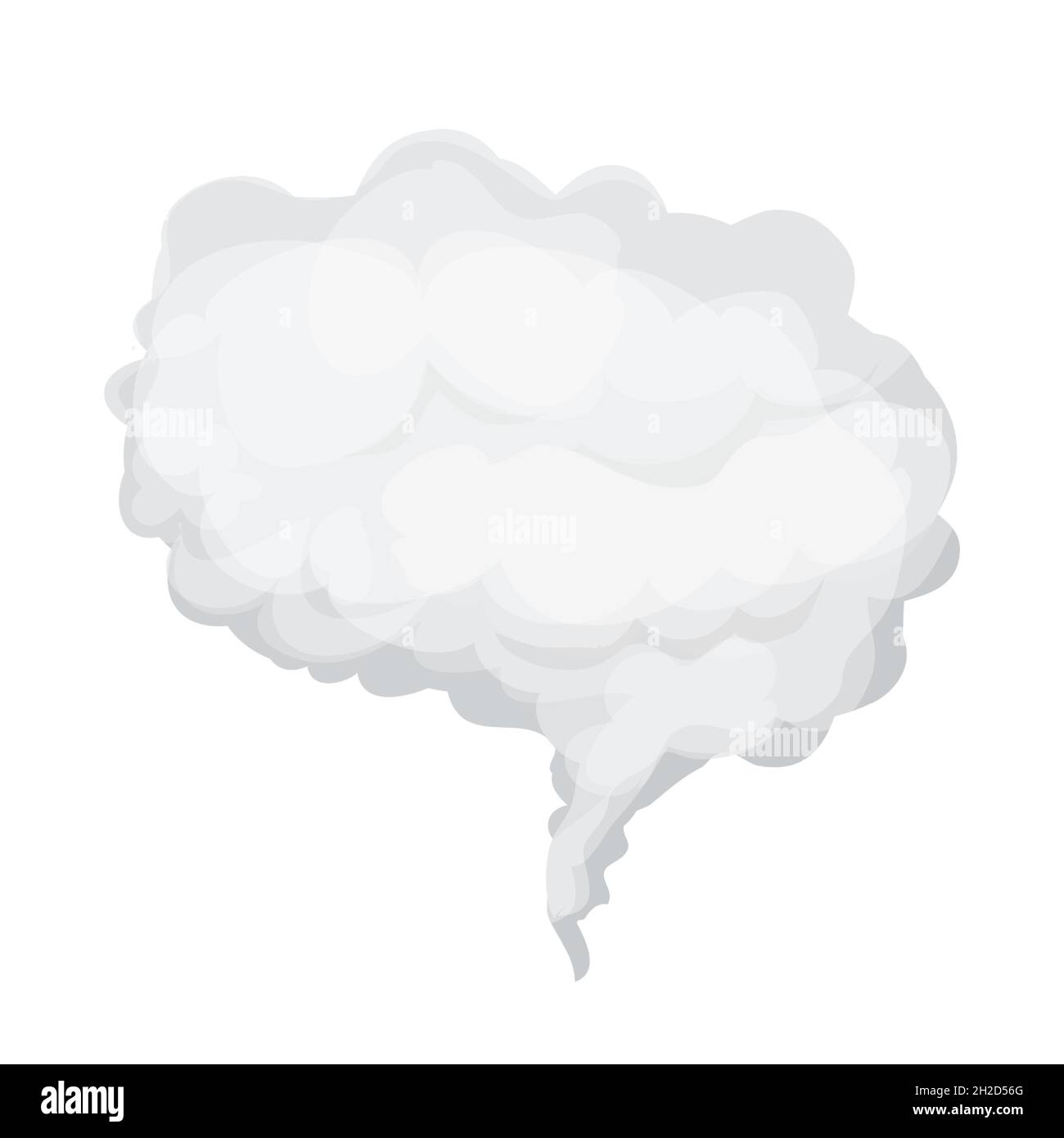 Nube gris, humo o niebla en estilo de dibujos animados aislados sobre fondo blanco. Elemento meteorológico, burbuja esponjosa. Ilustración vectorial Ilustración del Vector