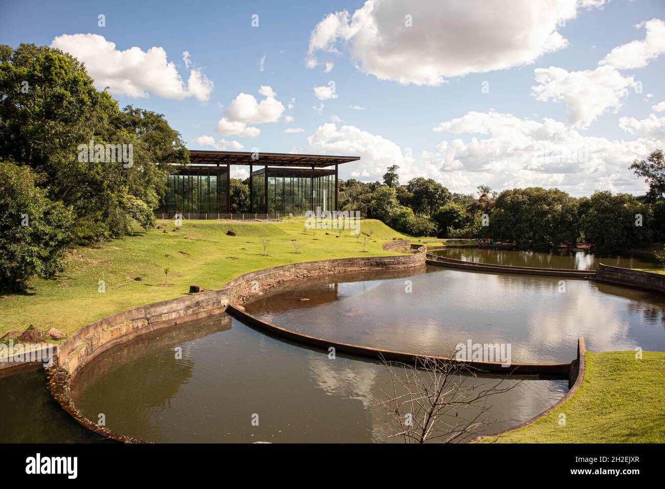 Lago no parque Arthur Thomas em Londrina, Brasil. Foto de stock