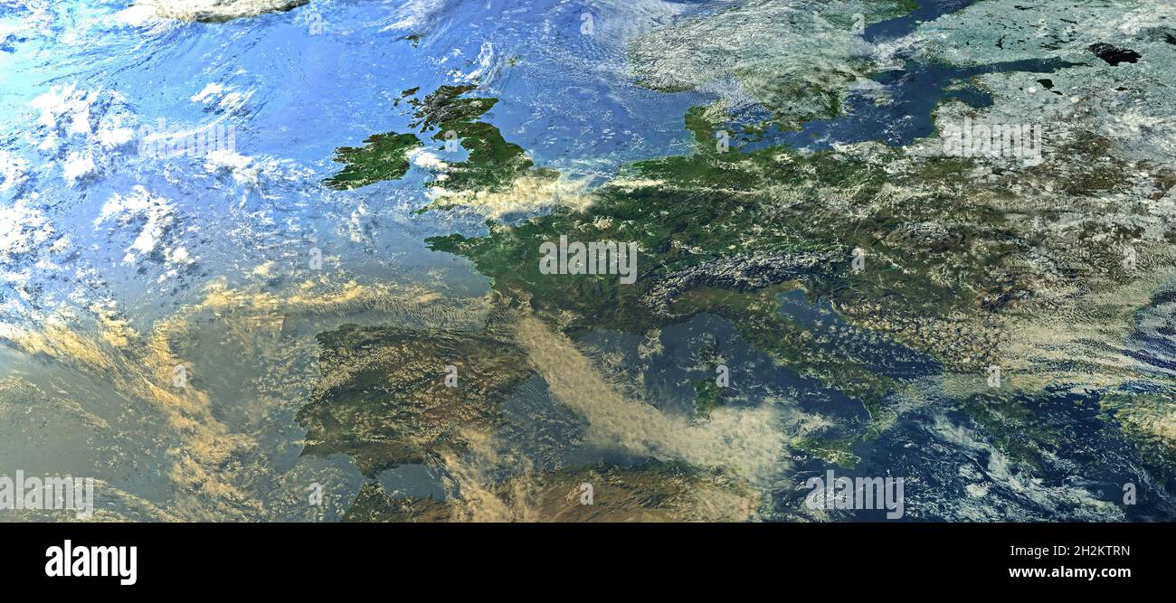 Europa desde el espacio, ilustración Foto de stock
