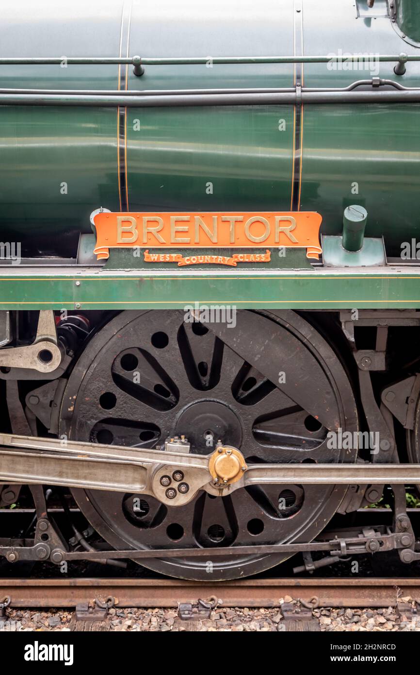 BR BOB CLASE 4-6-2 No. 34053 'Sir Keith Park' (corriendo como 34095 'Brentor'), Eridge, Spa Valley Railway Foto de stock