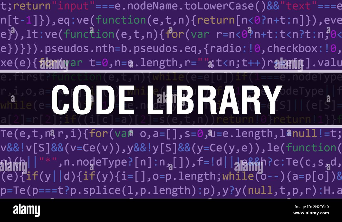 Concepto de biblioteca de código con partes aleatorias del texto de la  biblioteca de código de programa escrito sobre la tecnología abstracta de  código de programación de fondo de software deve Fotografía