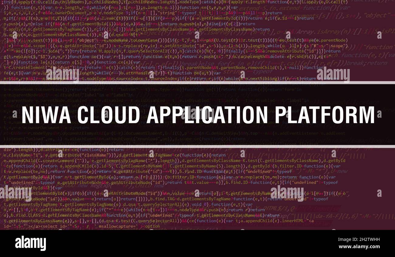 NIWA Cloud Application Platform con tecnología Abstract Código binario Background.Datos binarios digitales y concepto de datos seguros. Software Foto de stock