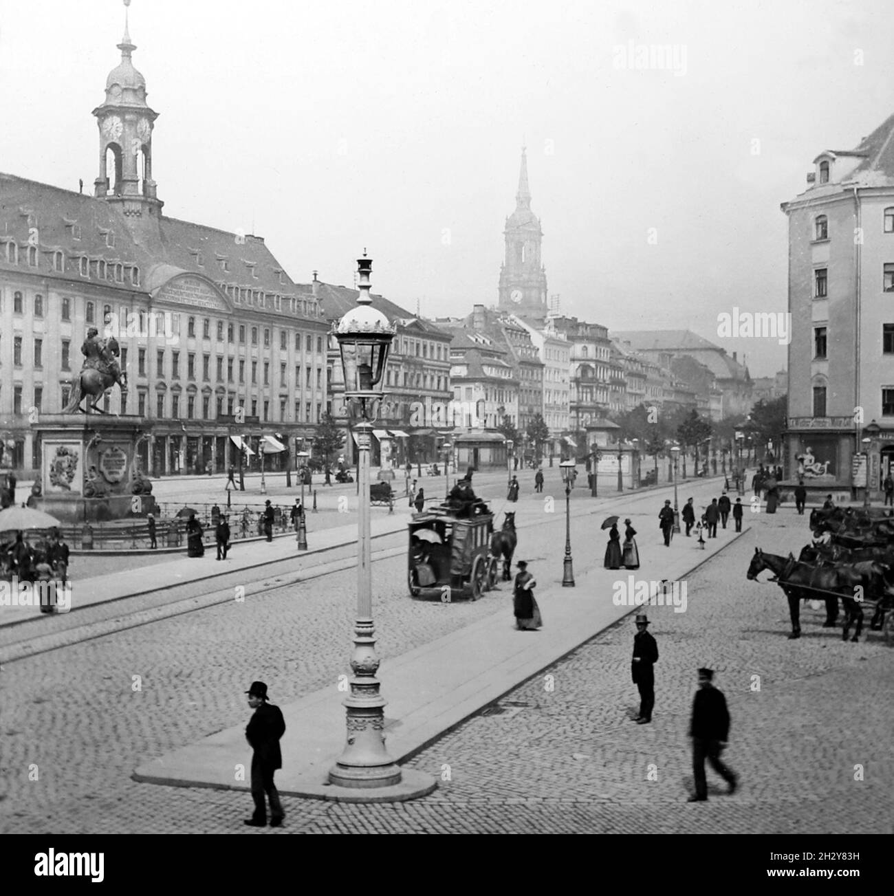Haupt Strasse, Dresde, Alemania, época victoriana Foto de stock