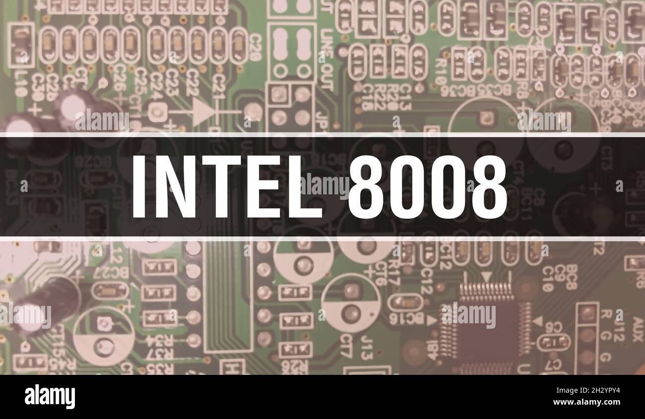 Intel 8008 con experiencia en tecnología de hardware informático  electrónico. Resumen de antecedentes con el circuito integrado electrónico  e Intel 8008. Electrónico Fotografía de stock - Alamy