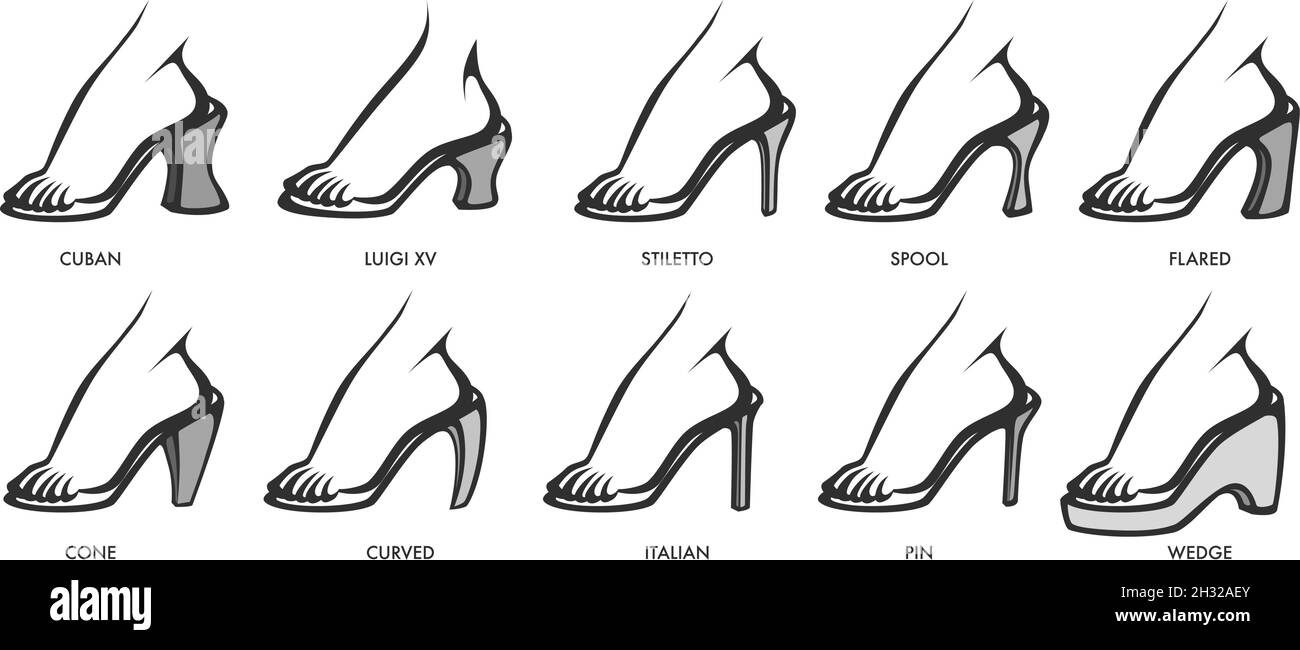 Zapatos y tacones para mujer, moda y ropa Imagen Vector de stock - Alamy