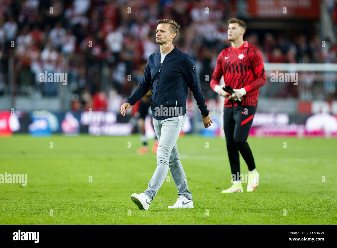 Kšln, RheinEnergieStadion, 18.09.21: Entrenador Jesse Marsch (RB Leipzig) enttŠuscht nach dem Spiel der 1.Bundesliga 1.FC Kšln vs RB Leipzig Foto: pres Foto de stock