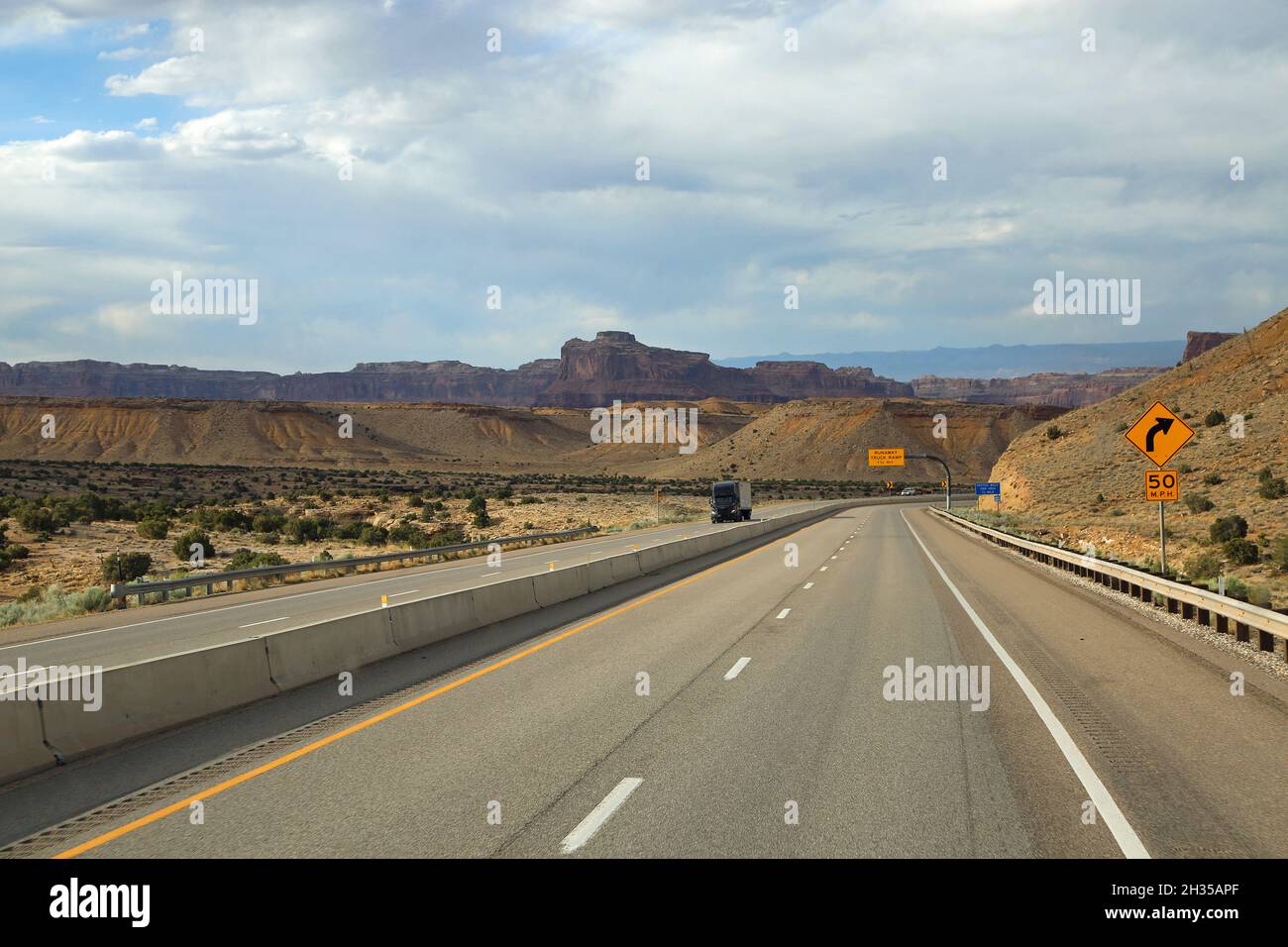 Autopista en San Rafael Swell, Utah Foto de stock