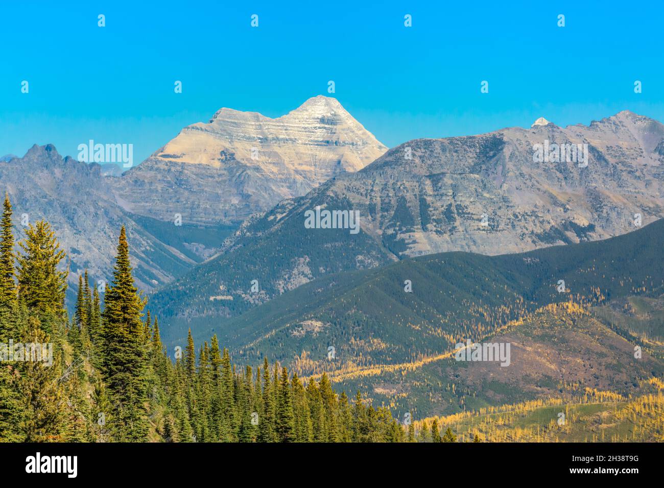 monte stimson en el parque nacional glaciar en otoño visto desde el sendero grant ridge cerca de essex, montana Foto de stock