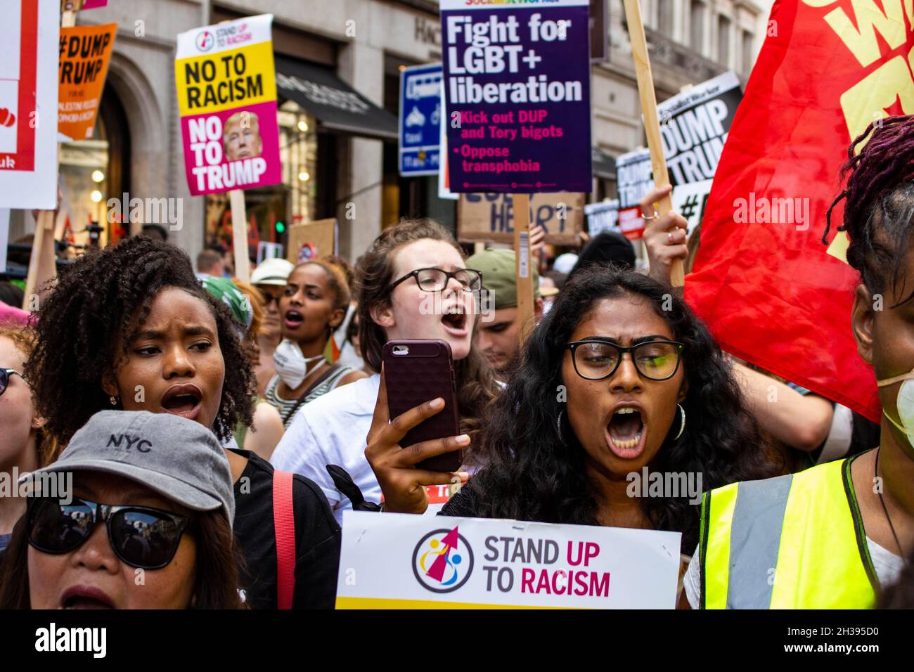 Marcha anti-Trump - Londres - julio de 2018 Foto de stock