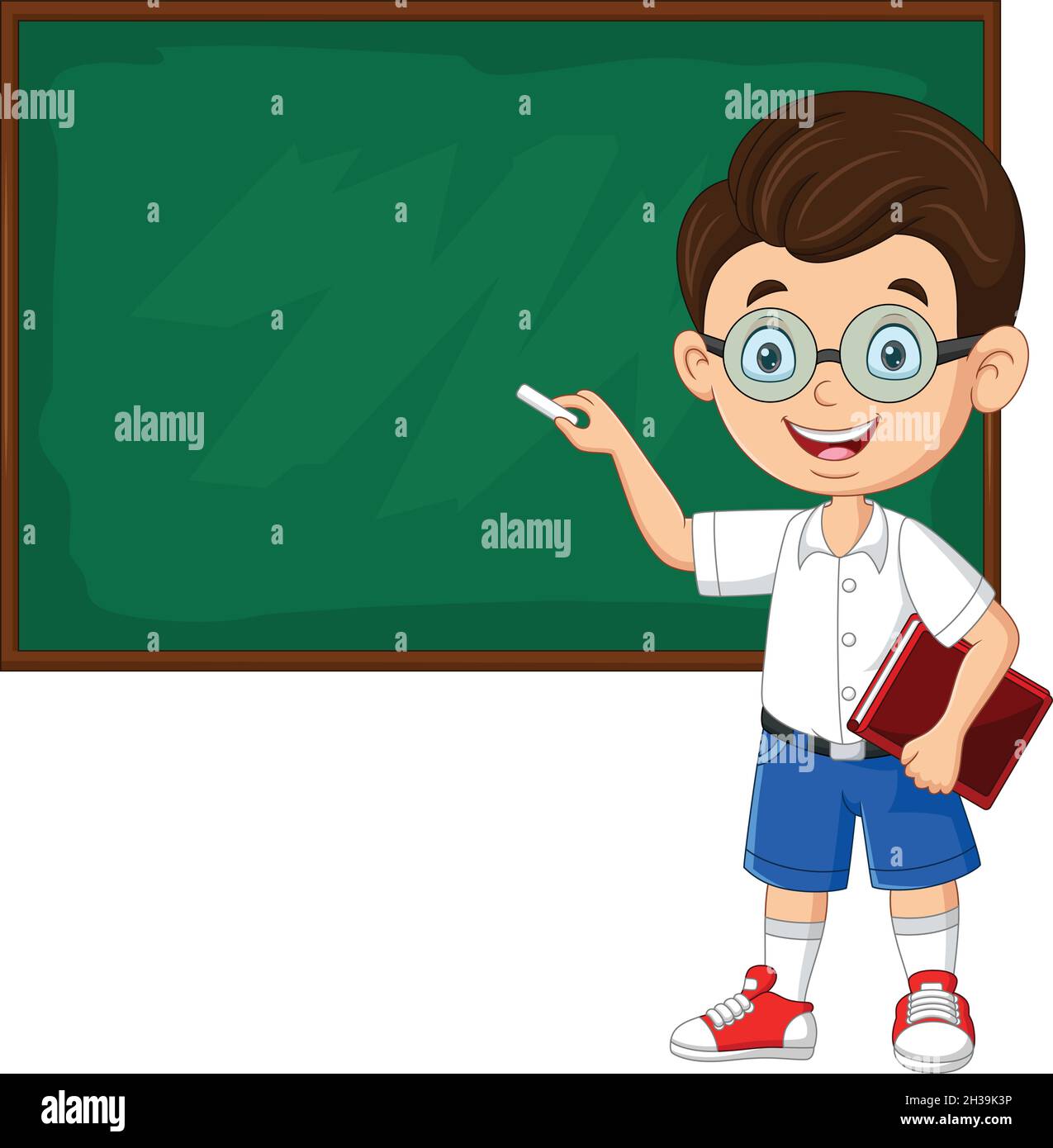 Niño de la escuela de dibujos animados escribiendo en la pizarra Imagen Vector de stock - Alamy Niño de la escuela de dibujos animados escribiendo en la pizarra Imagen Vector de stock - Alamy