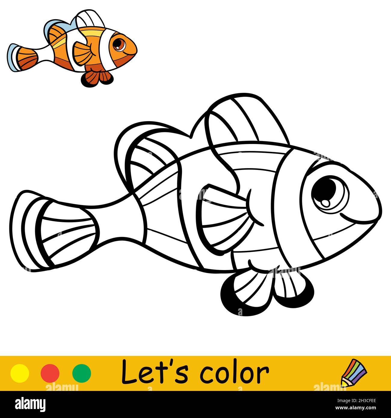 Pez dibujo para colorear Imágenes vectoriales de stock - Alamy