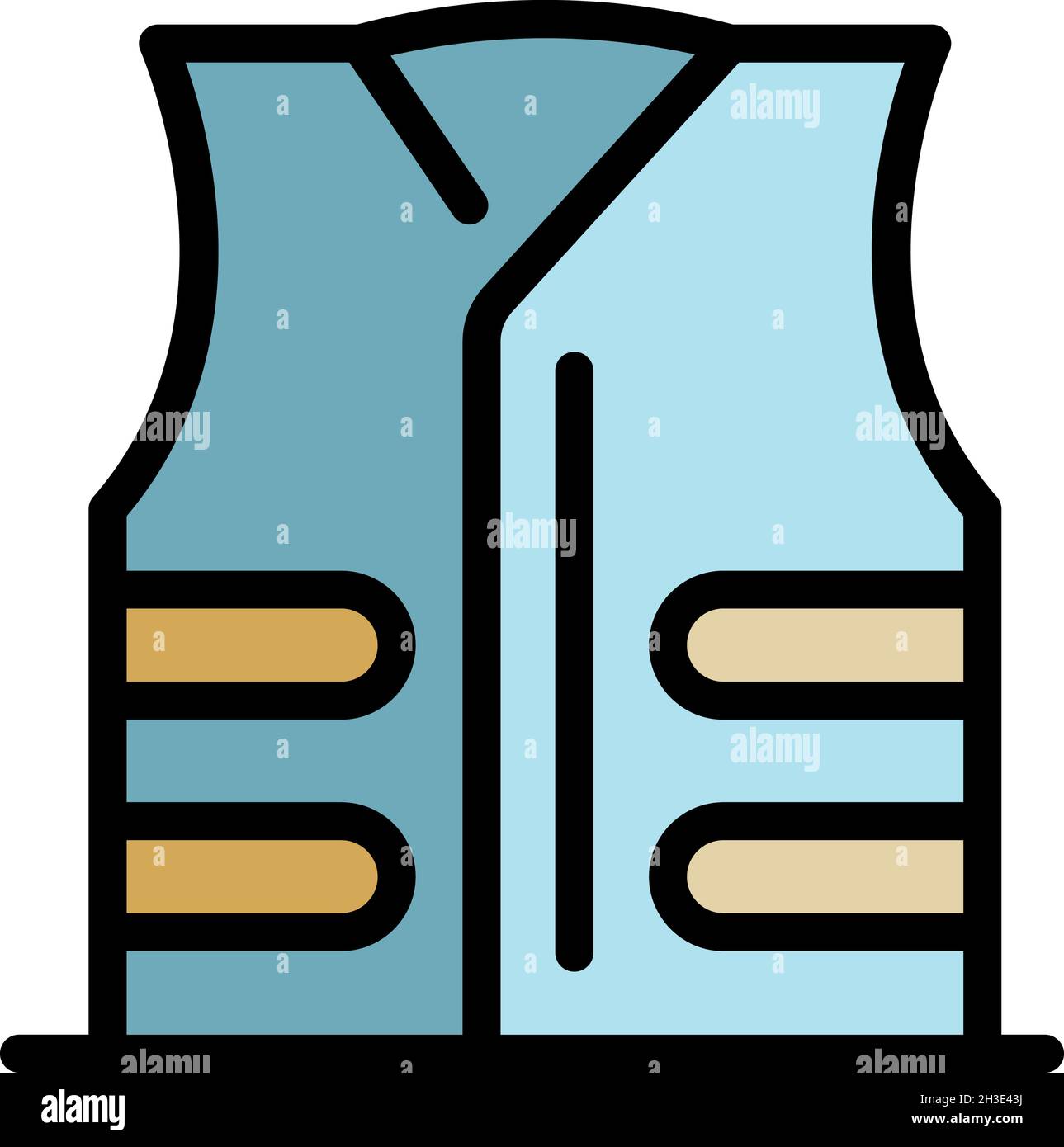 Icono de chaleco Scout. Contorno chaleco explorador vector icono color  plano aislado Imagen Vector de stock - Alamy