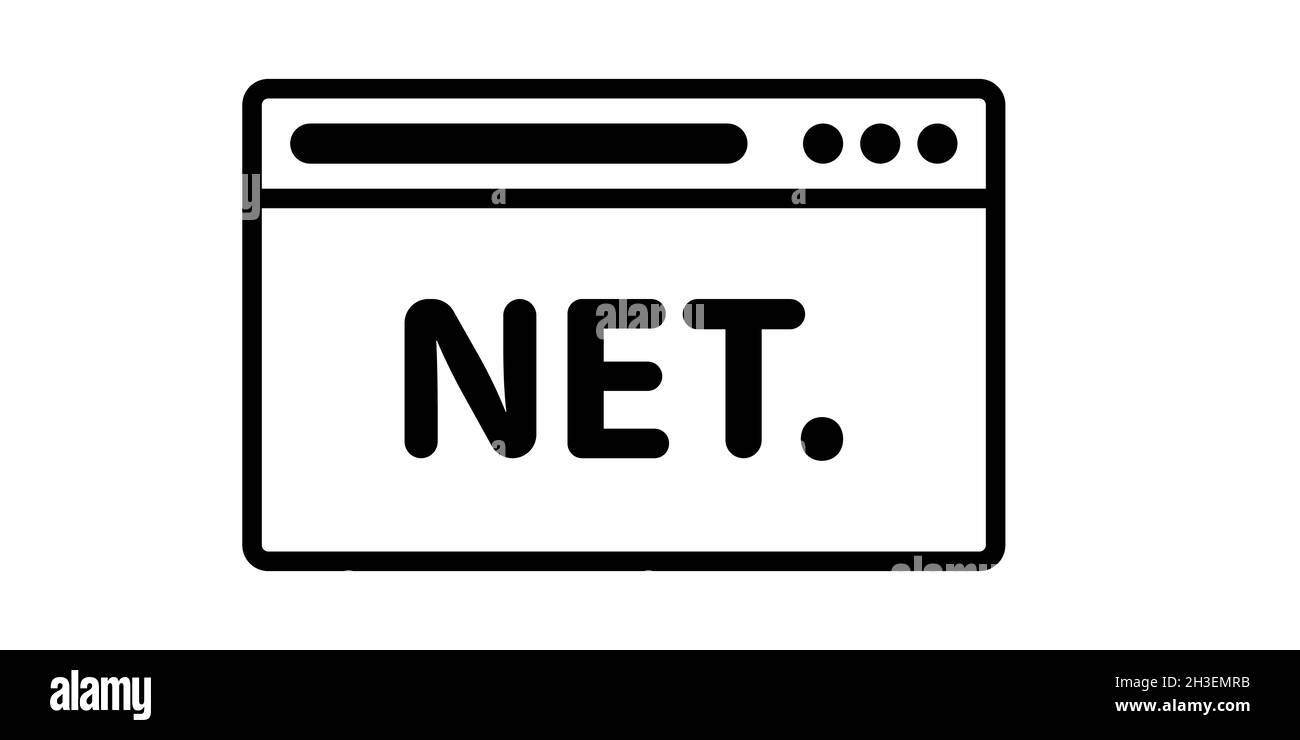 Icono del navegador con signo de red. Iconos web Ilustración del Vector