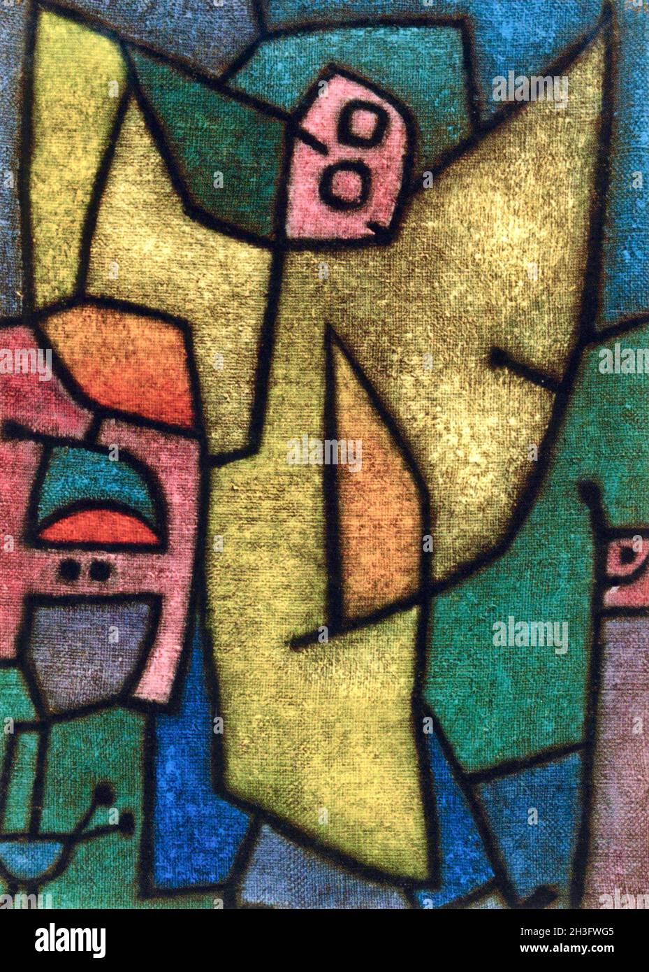 Obra de arte de Paul Klee titulada Angelus Militans Foto de stock