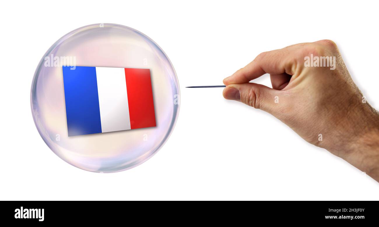La burbuja económica francesa para ser explotados Foto de stock