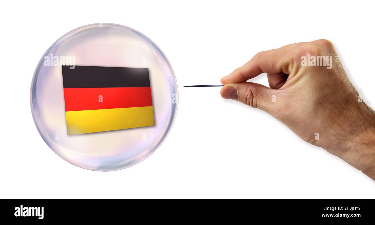 La burbuja económica alemana para ser explotados Foto de stock