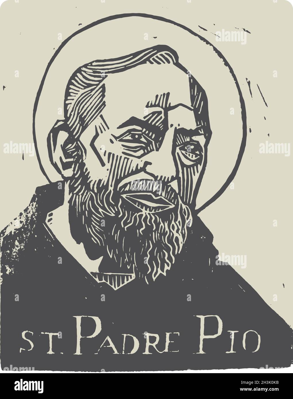 El Sacerdote Padre Pio De Pietrelcina Imágenes vectoriales de stock Alamy