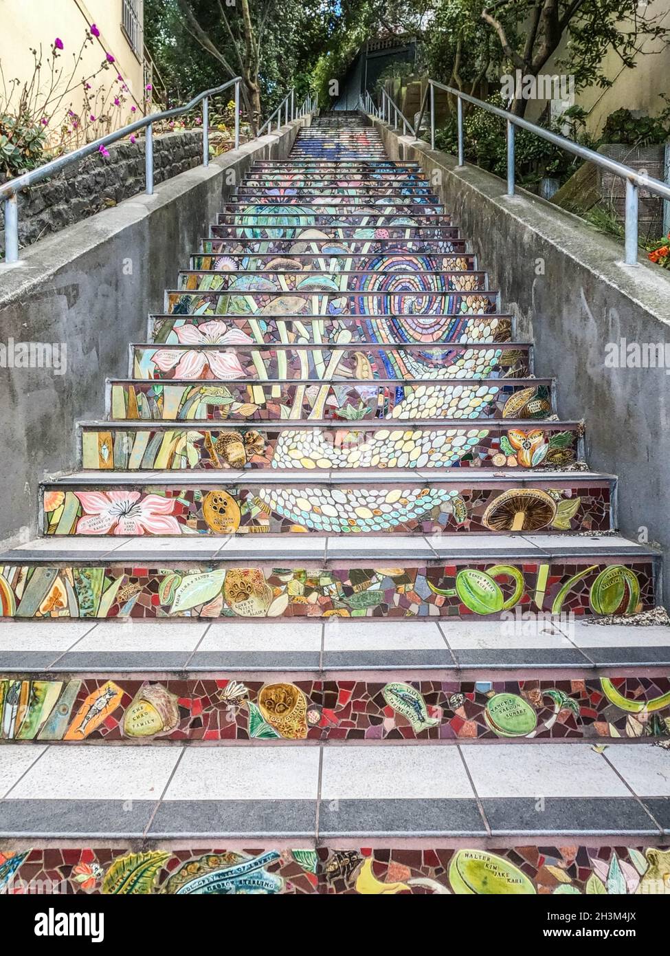 The Hidden Garden Steps, San Francisco, California, U. S. A. Foto de stock