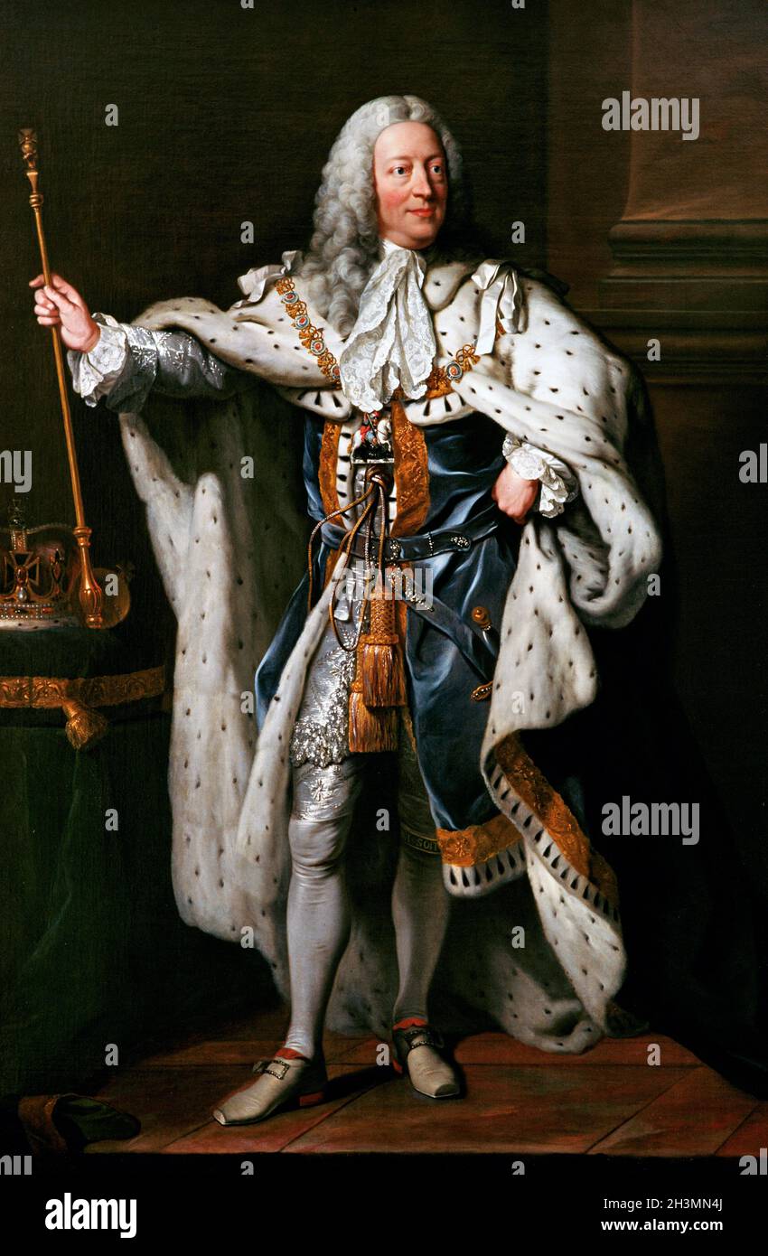 George II Retrato del rey Jorge II de Gran Bretaña (1683-1760) por John Shackleton, 1749-55 Foto de stock