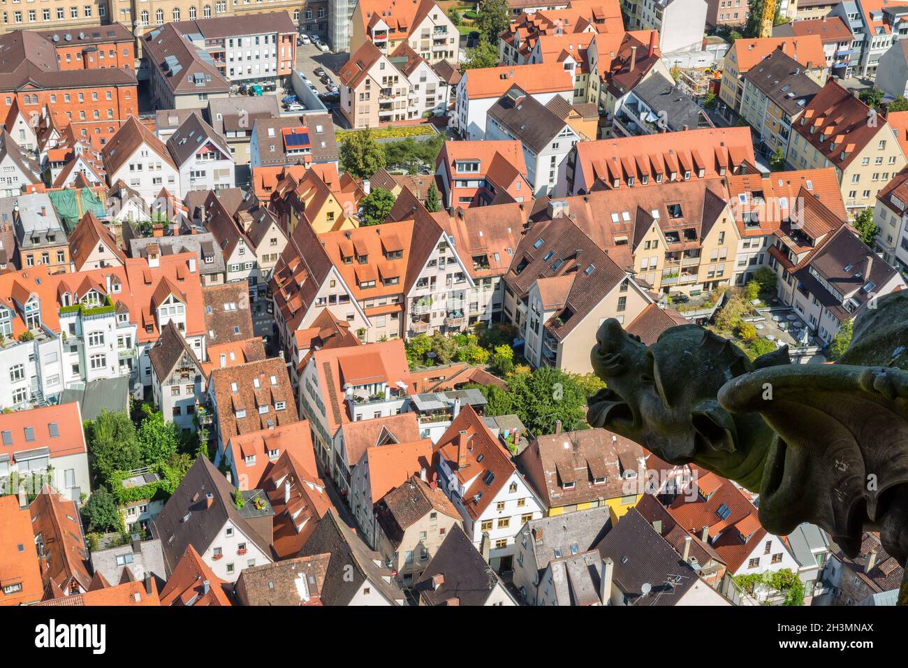 Vista desde la cima de la catedral en Ulm, Alemania Foto de stock