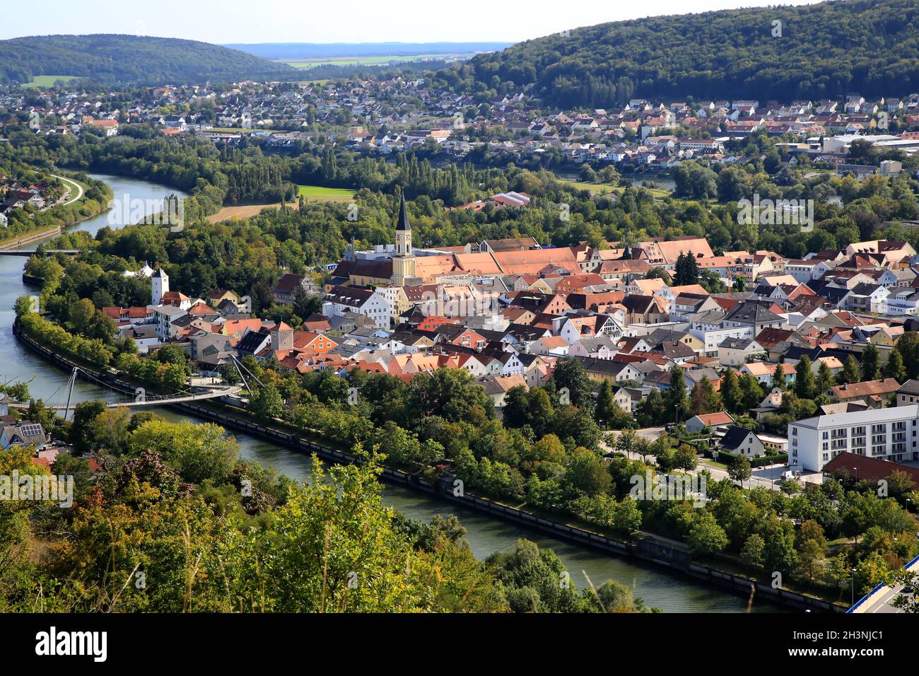 Caminata panorámica sobre Kelheim con varios puntos de vista Foto de stock