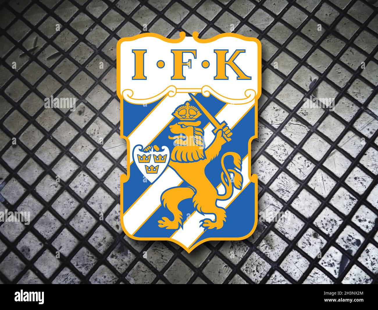 Escudo de armas IFK Gotemburgo, un club de fútbol de Suecia