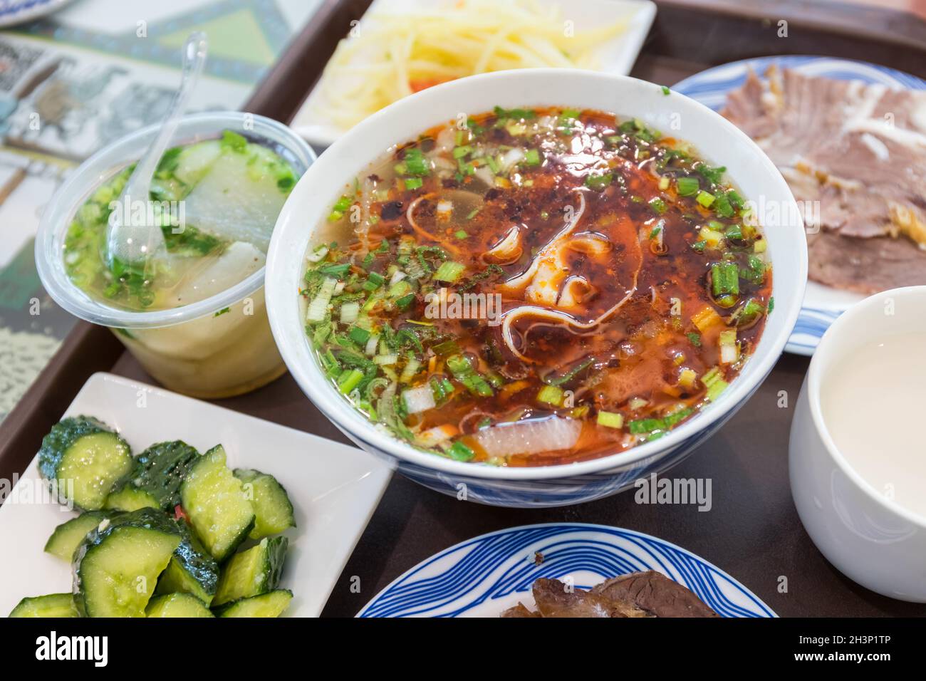 Deliciosos fideos de ternera lanzhou Foto de stock