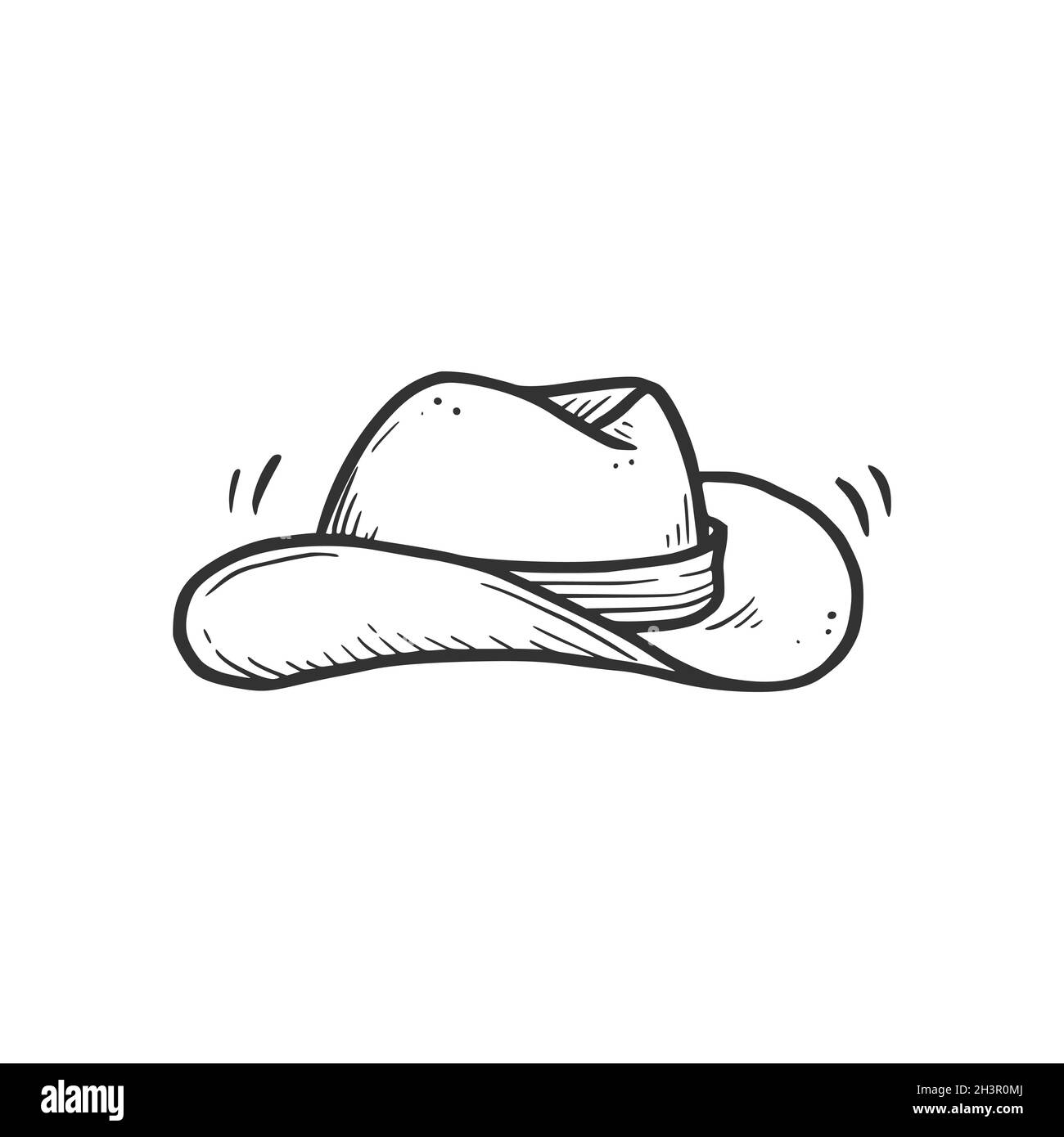 icono de vector de sombrero de vaquero. ropa de ilustración de moda  occidental diseño de texas