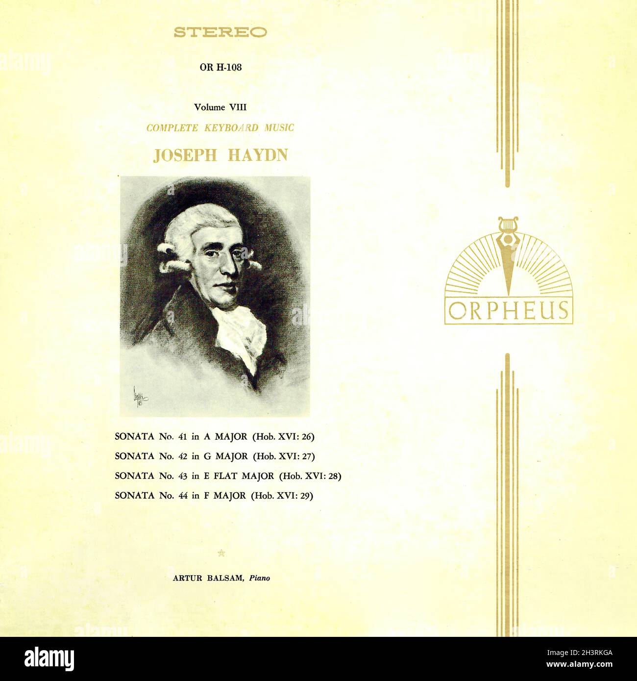 Haydn Piano Sonatas 41 â€¢ 42 â€¢ 43 â€¢ 44 - Balsam MHS 1 - Música Clásica  Vinyl Record Vintage Fotografía de stock - Alamy