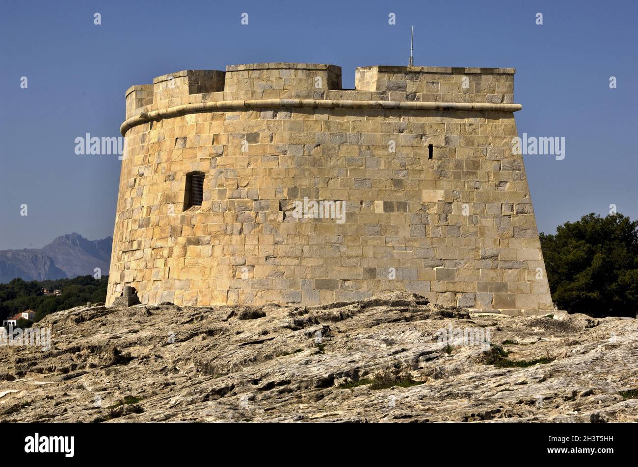 Castillo histórico en Moraira, Alicante - España Foto de stock