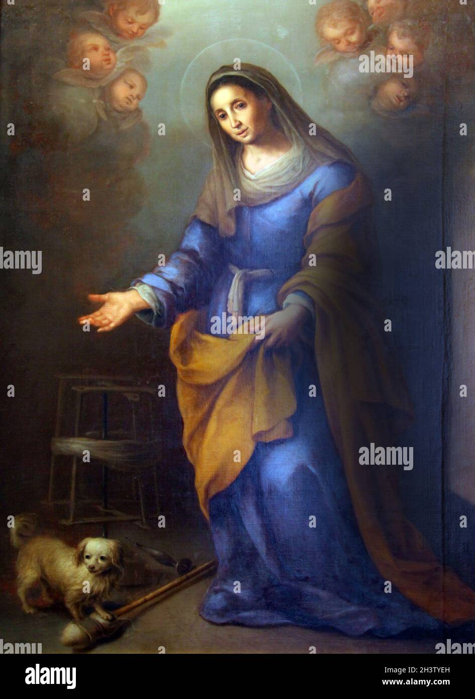 Santa Ana (madre de María y abuela materna de Jesús) Santa Ana de Juan Simón Gutiérrez 1634-1718.Pintor barroco español. Academia de Bellas Artes (Sevilla) Foto de stock
