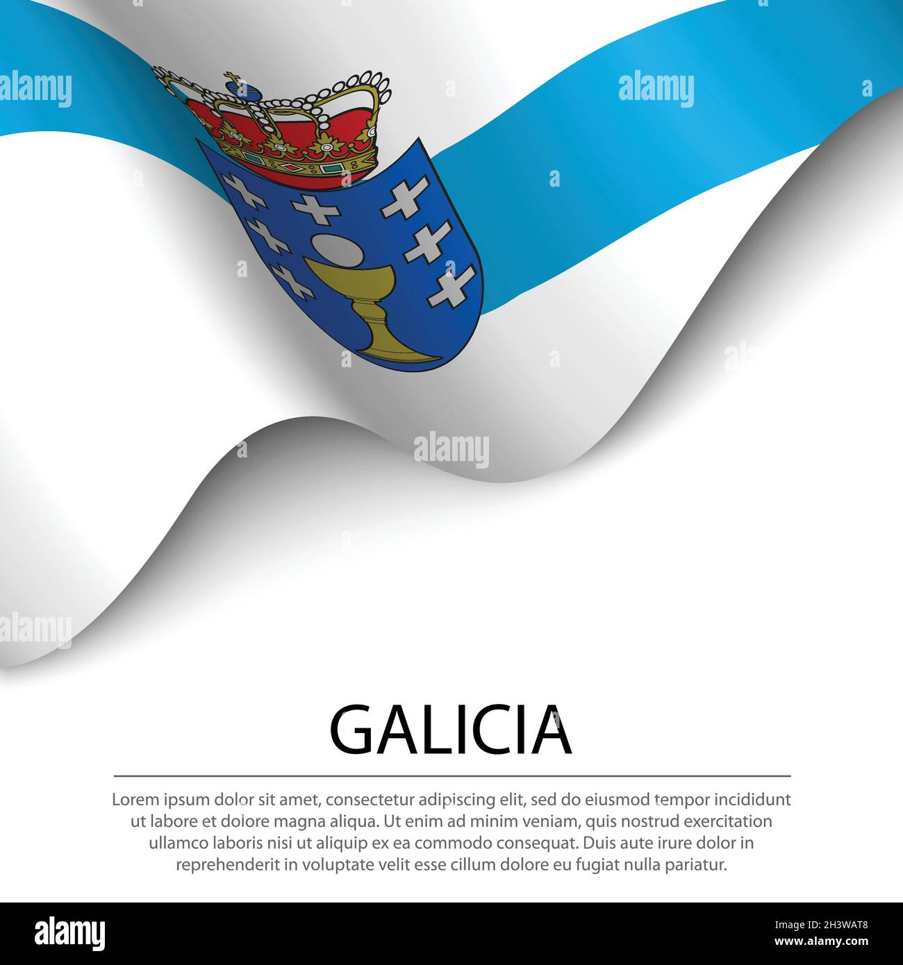 Chapa bandera Galicia ilustración de Stock