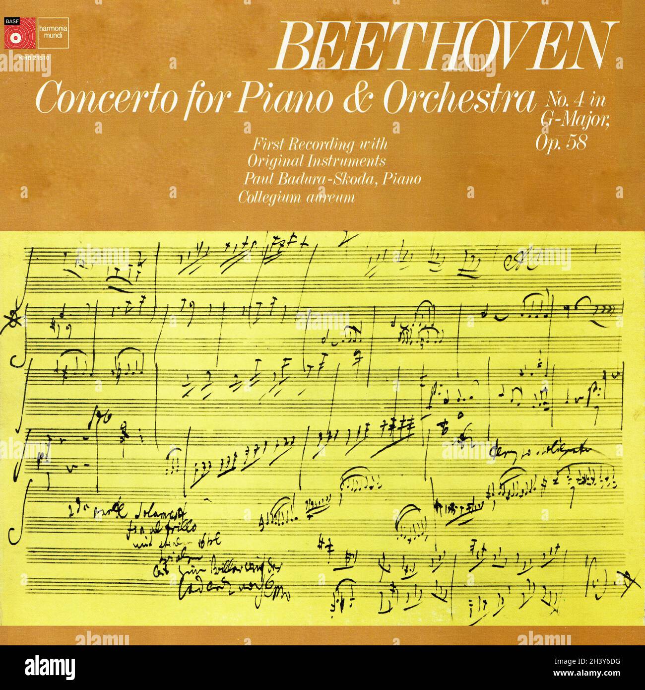 Beethoven Piano Concerto 4 - Badura-Skoda Collegium Aureum Harmonia mundi 1  - Música Clásica Vinyl Record Vintage Fotografía de stock - Alamy