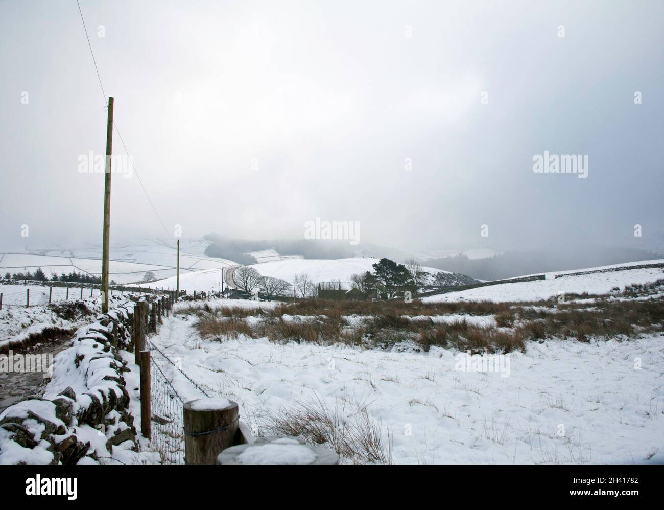 Día de invierno cerca de Chapel House Farm en el Bosque Macclesfield Macclesfield Cheshire Inglaterra Foto de stock
