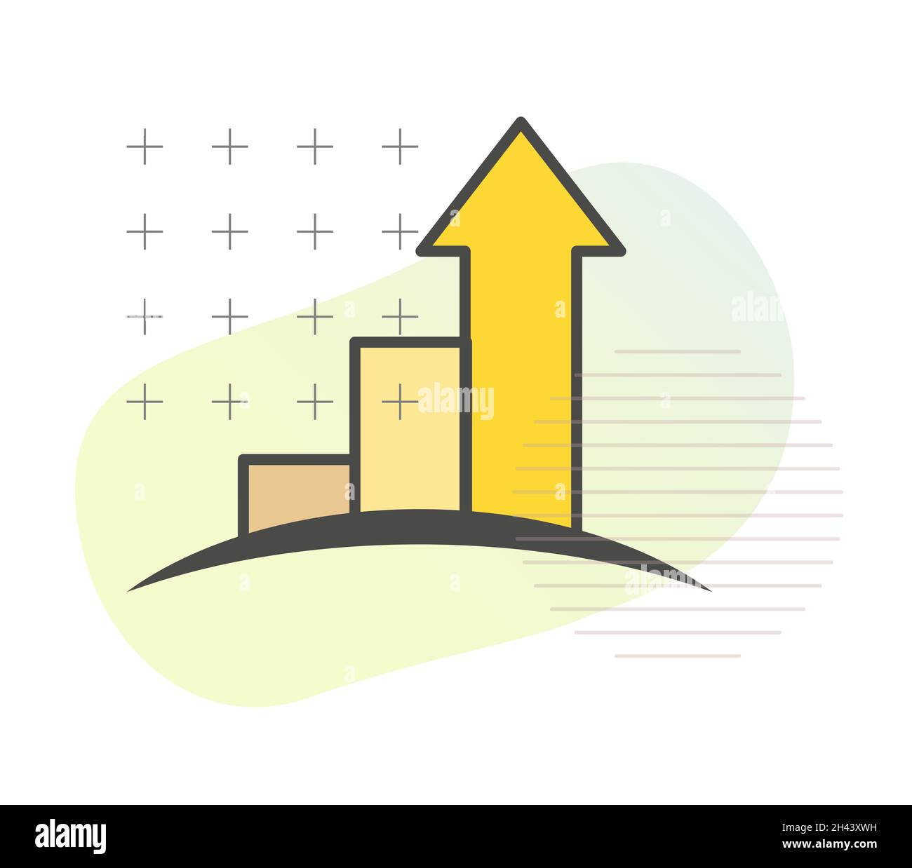 Crecimiento empresarial - Nuevas oportunidades de mercado - Icono como archivo EPS 10 Ilustración del Vector