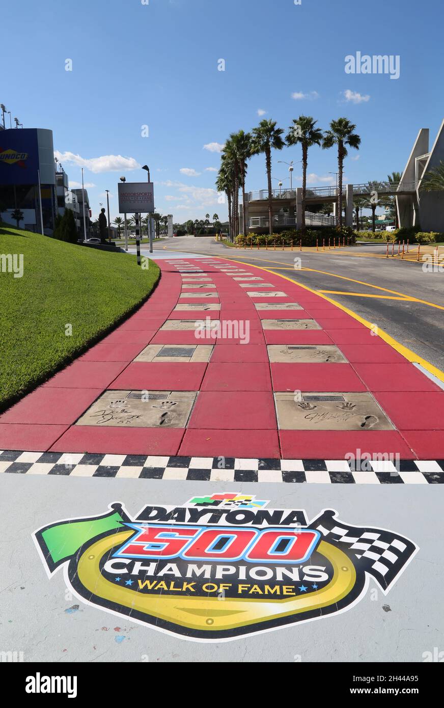 Daytona 500 Champions Walk of Fame en Daytona International Speedway, Daytona Beach, Florida Foto de stock