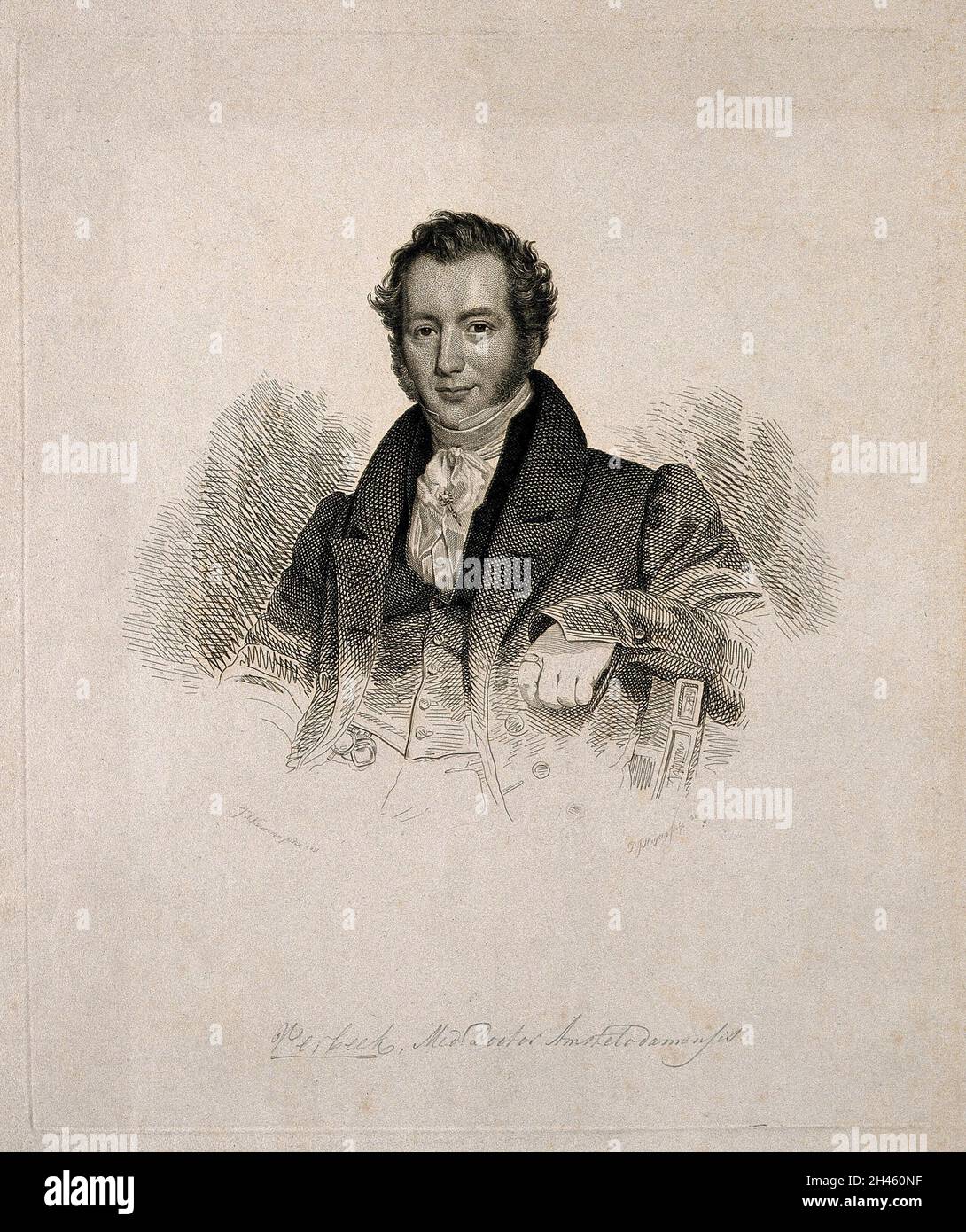 Albert Jan Verbeek. Grabado de línea por D. J. Sluyter, 1836, después de J. A. Kruseman, 1831. Foto de stock