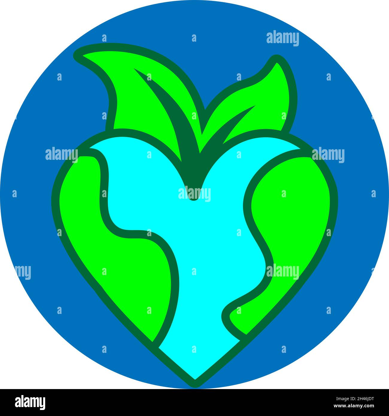 Ecología corazón, ilustración, vector, sobre fondo blanco. Ilustración del Vector