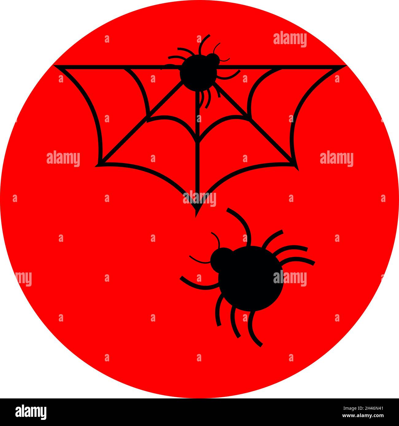 Tela de araña de miedo, ilustración, vector, sobre un fondo blanco. Ilustración del Vector