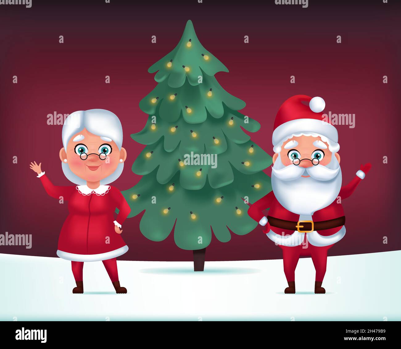 Ilustración de una mujer mayor vestidos de señora Santa Claus traje  sosteniendo una canasta llena de Azafrán Buns Fotografía de stock - Alamy