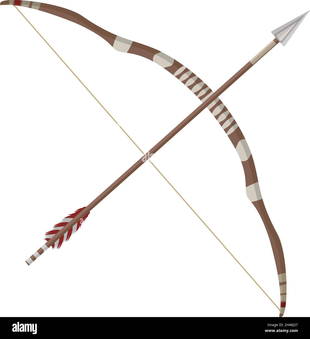 arco y flecha, ilustración, vector sobre fondo blanco 13822910 Vector en  Vecteezy