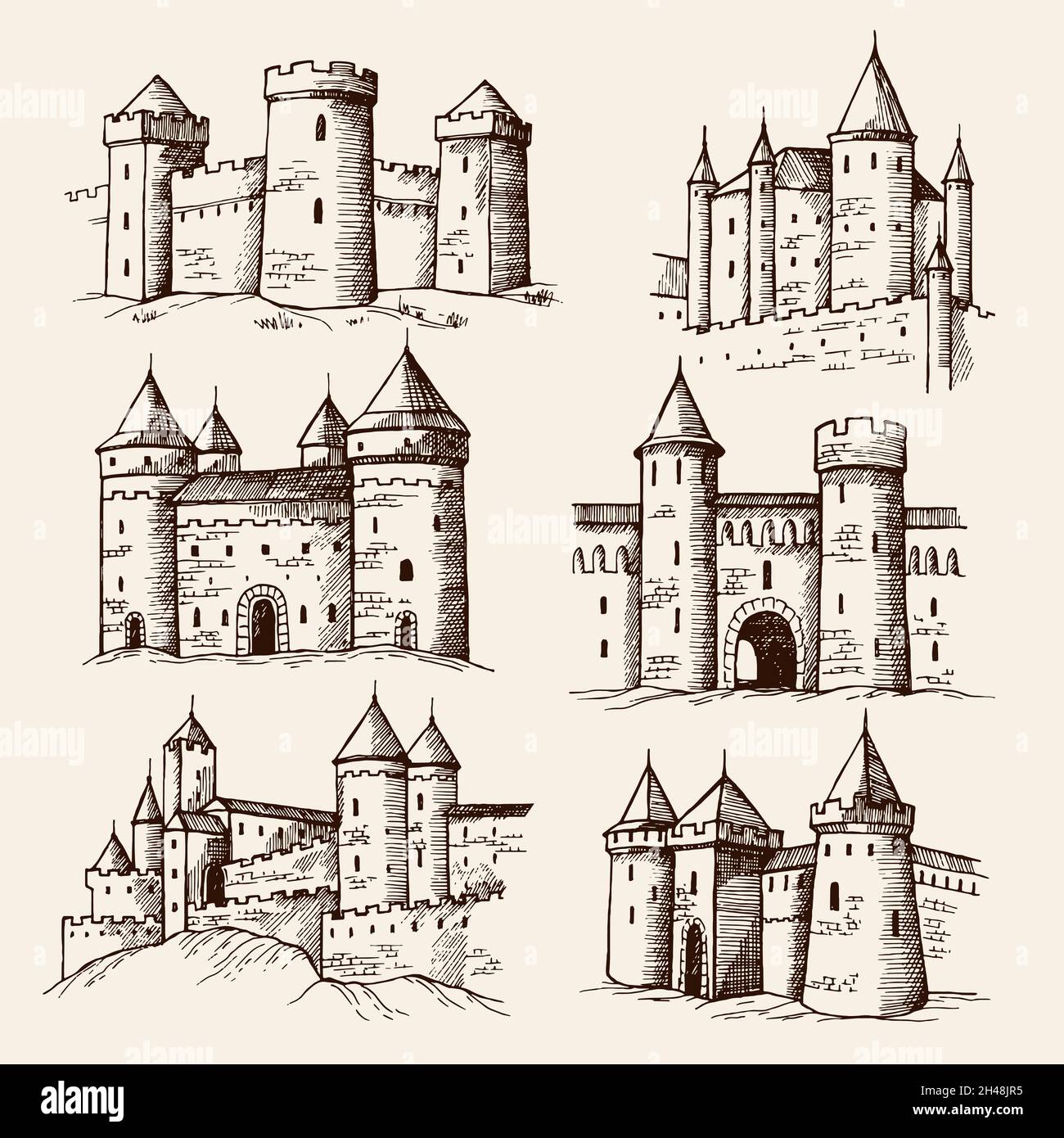 Castillos medievales dibujo fotografías e imágenes de alta - Alamy